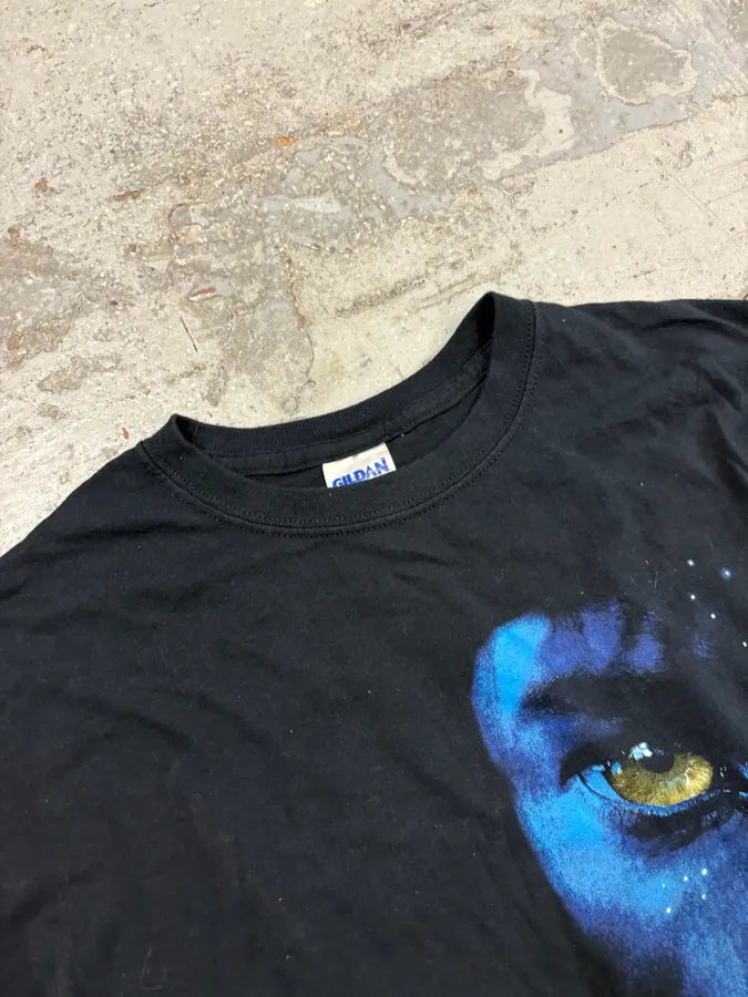 2010s Avatar Navi Blue Face Vintage Black T-Shirt OzVARon 4