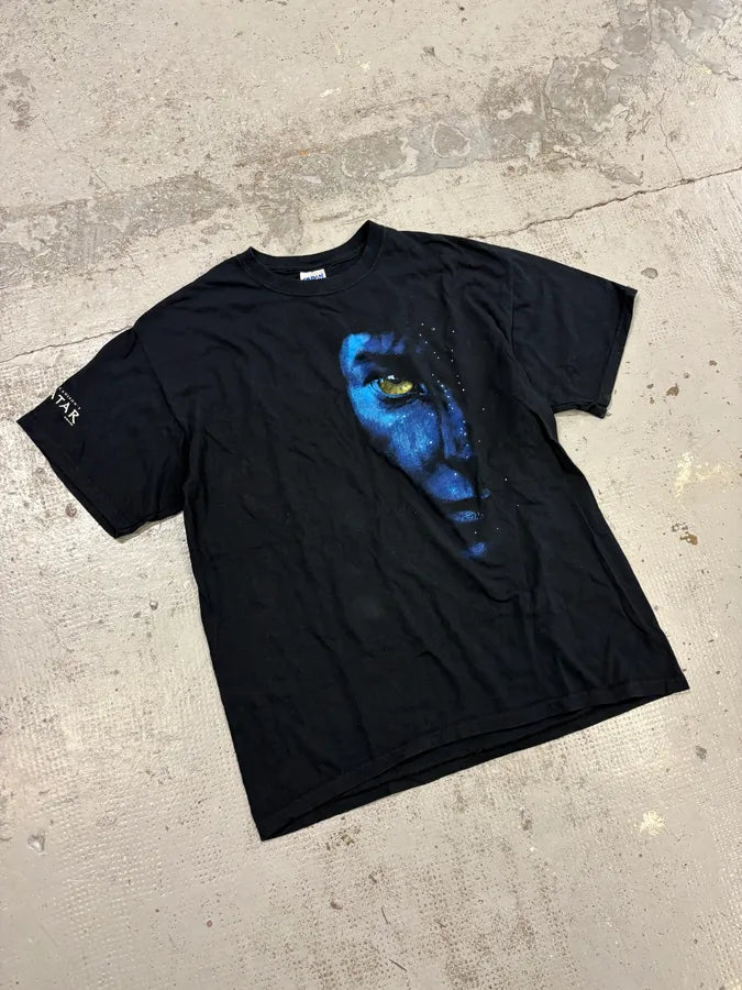 2010s Avatar Navi Blue Face Vintage Black T-Shirt OzVARon 3