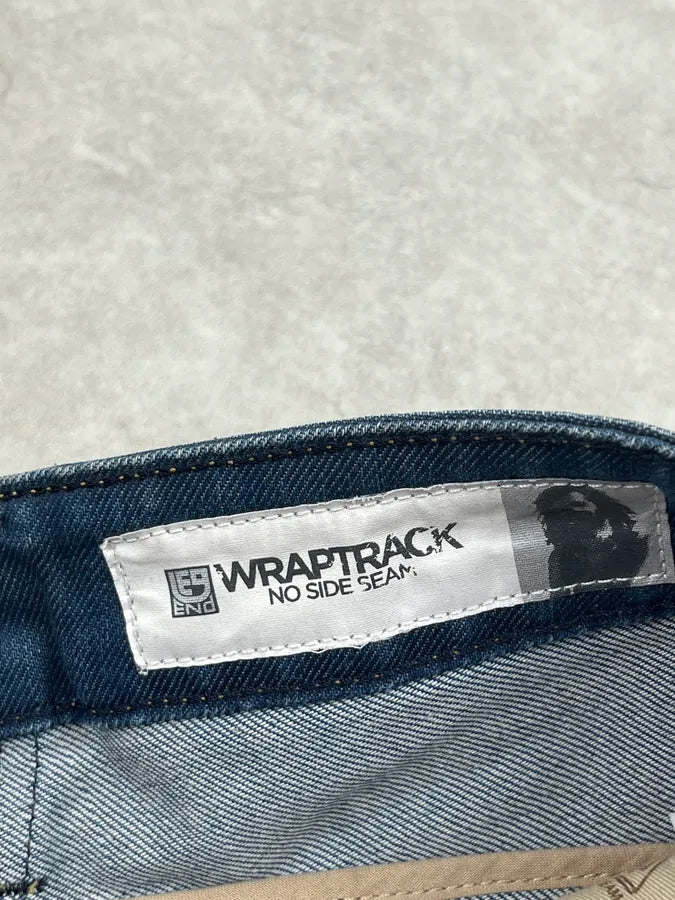 2000s End Navy Plissed Denim Jeans UqOBxWt 10