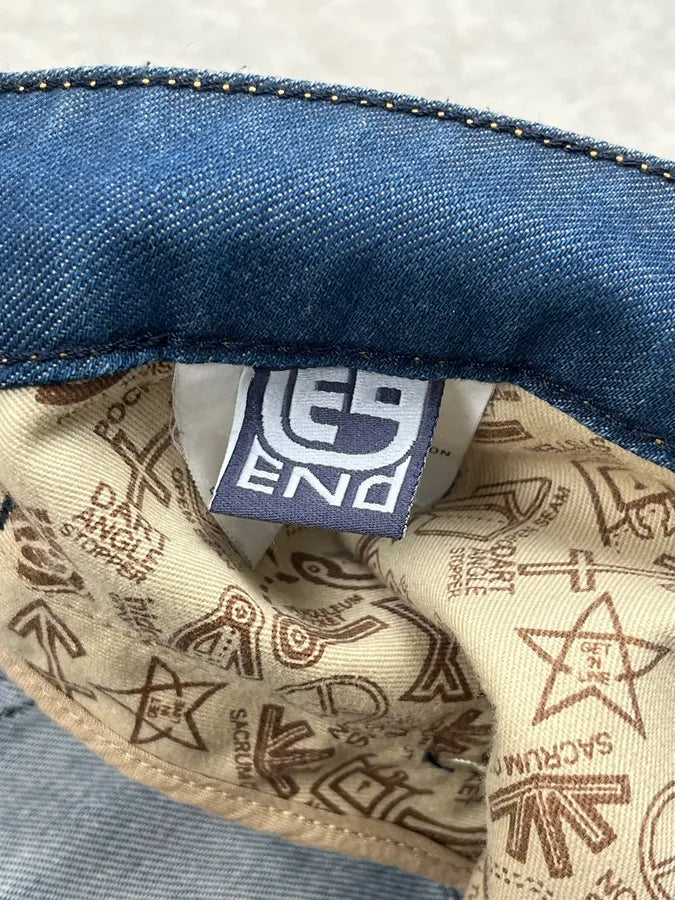 2000s End Navy Plissed Denim Jeans UqOBxWt 13