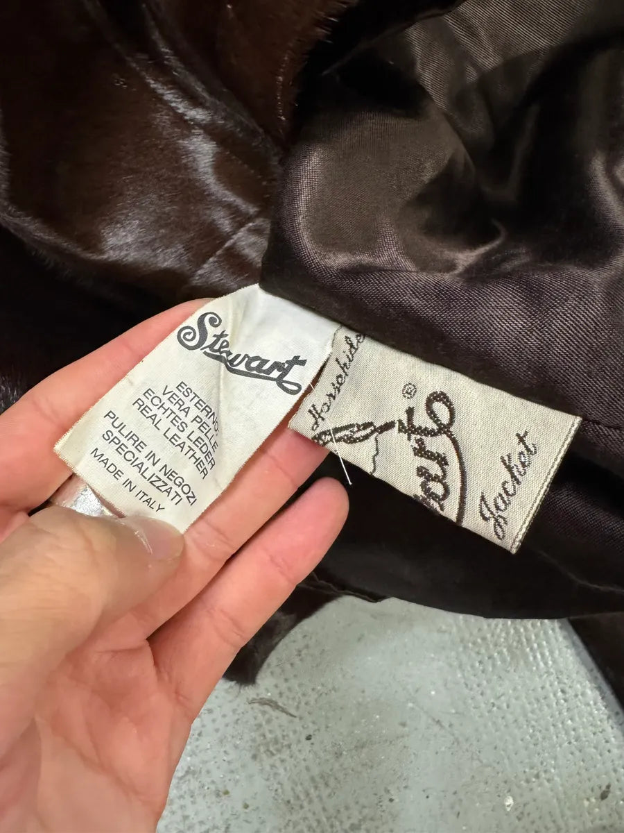 2000s Vintage Pony Hair Brown Long Jacket BtdFkIl 6