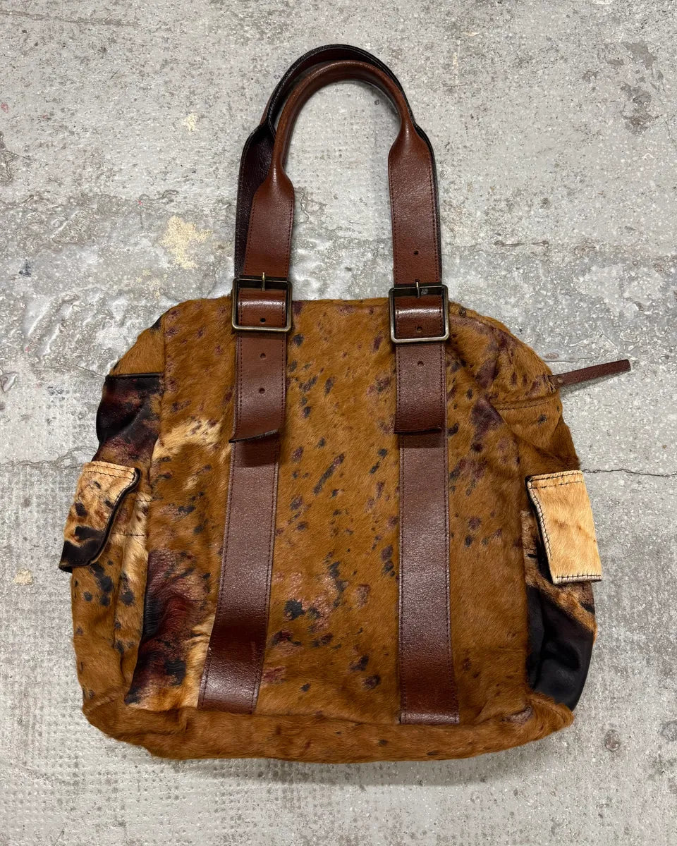 2000s Vintage Pony Hair Cow Leather Handle Bag (OS) 0