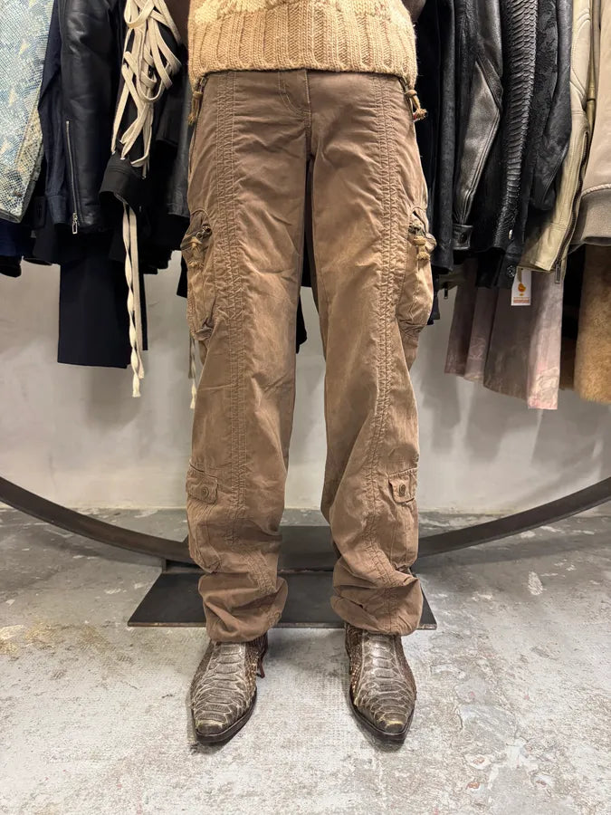 2000s Vintage Tactical Brown Cargo Pants lKBMatT 0
