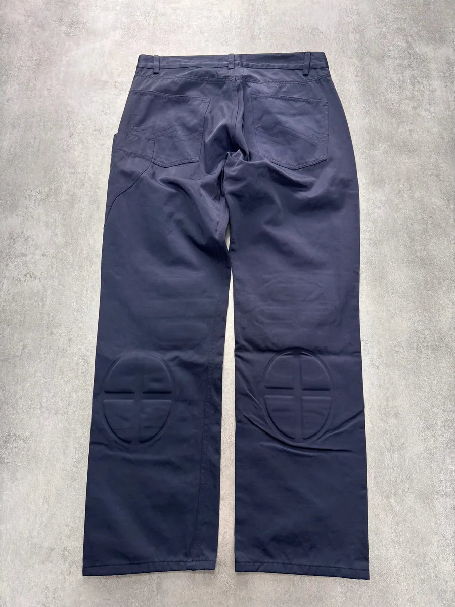 2000s Walter Van Beirendonck Aesthetic Terrorists Padded Nylon Navy Pants (M) 2
