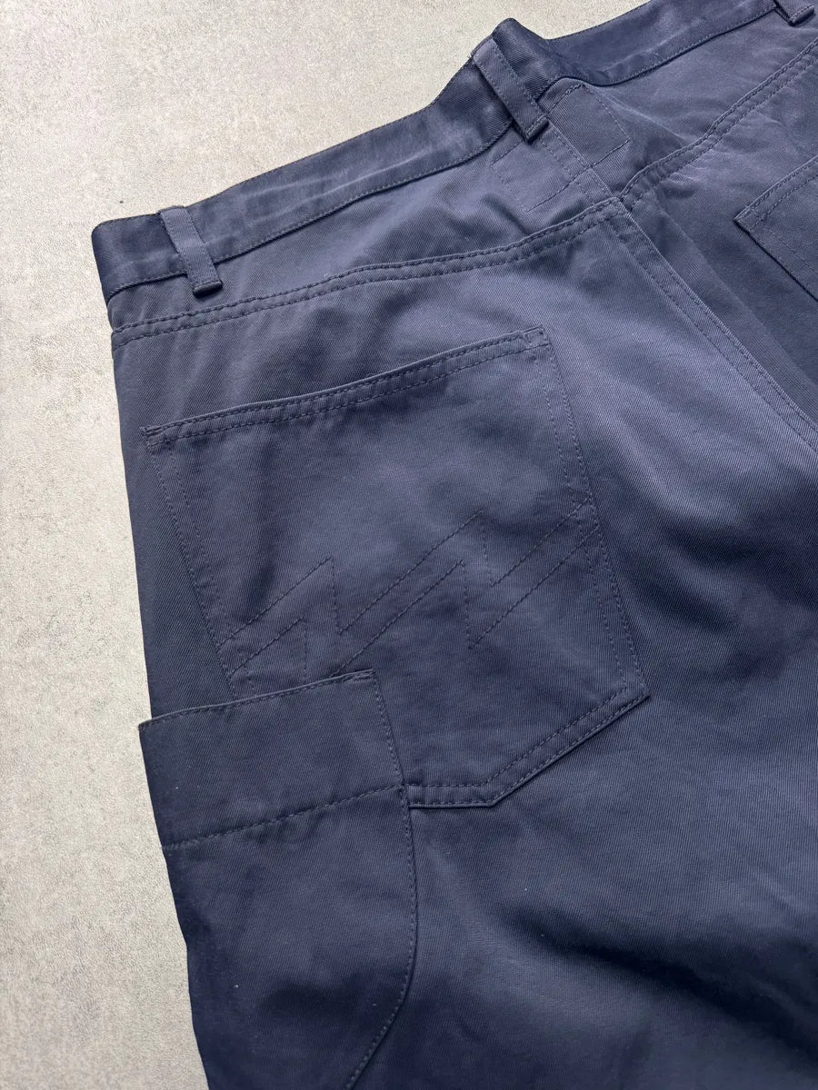 2000s Walter Van Beirendonck Aesthetic Terrorists Padded Nylon Navy Pants (M) 6