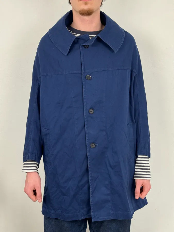 2000s Yohi Yamamoto Y’s Blue Japan Worker Long Jacket ayQqdUR 1