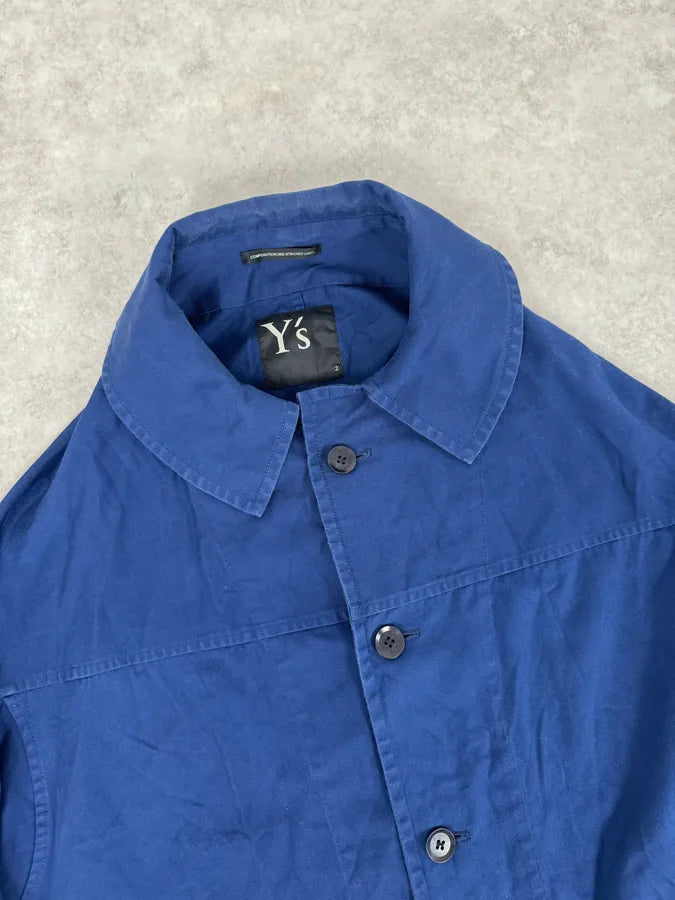 2000s Yohi Yamamoto Y’s Blue Japan Worker Long Jacket ayQqdUR 3