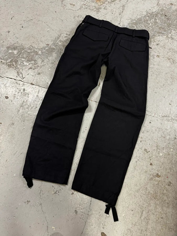2000s Yohji Yamamoto Belted Black Pants ULPUoyt 5