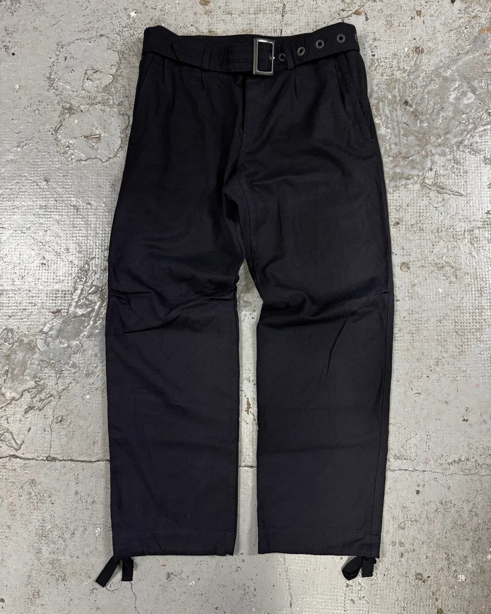 2000s Yohji Yamamoto Belted Black Pants ULPUoyt 0