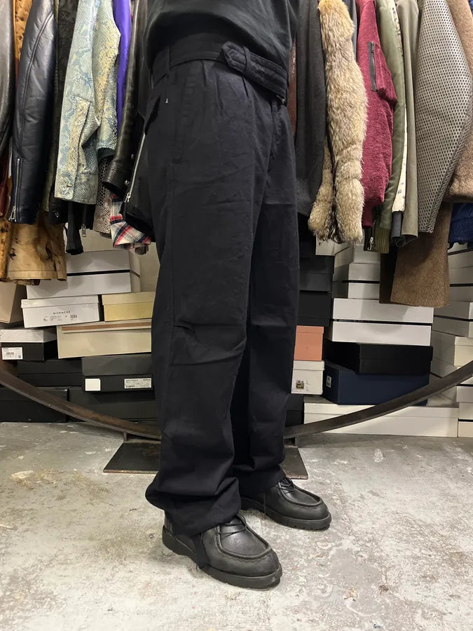 2000s Yohji Yamamoto Belted Black Pants ULPUoyt 1