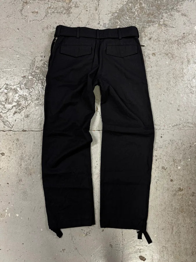 2000s Yohji Yamamoto Belted Black Pants ULPUoyt 3