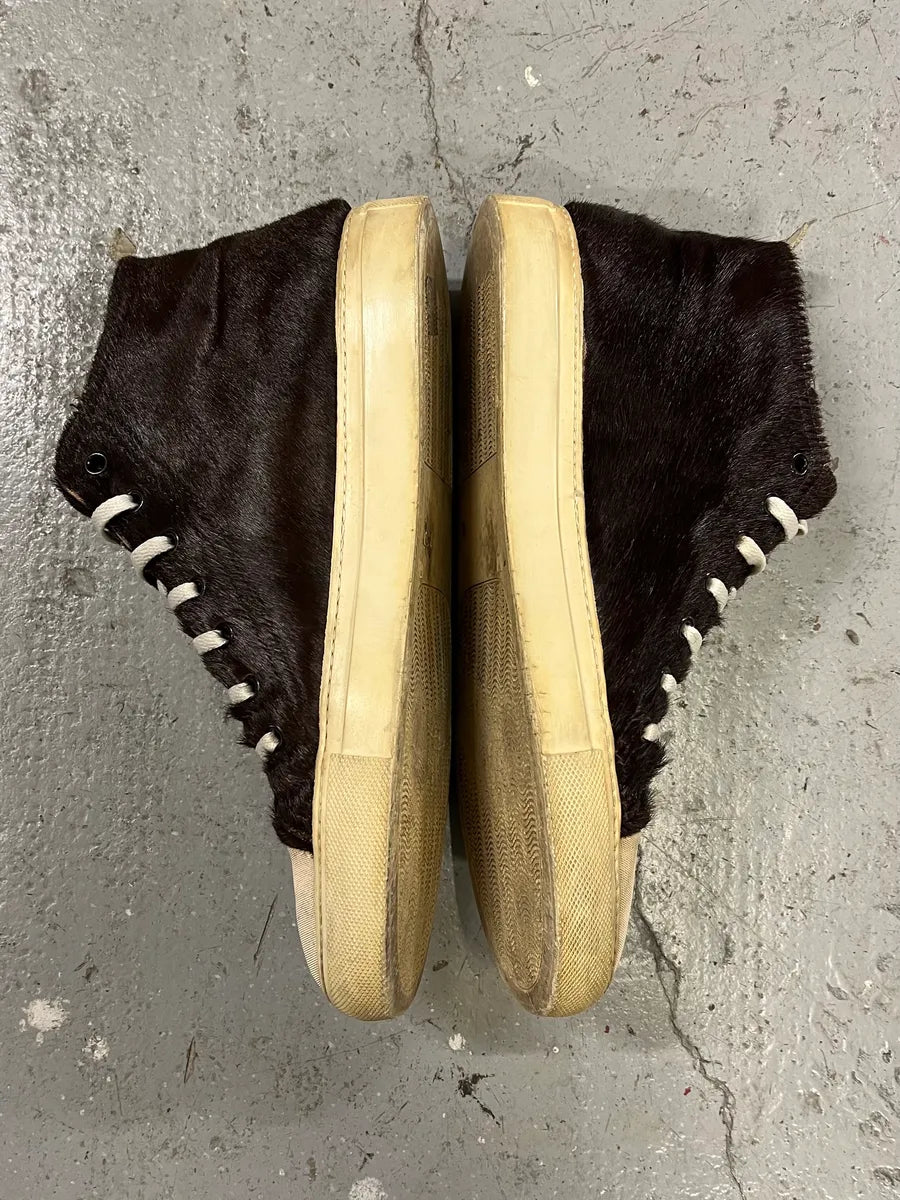 2000s Yohji Yamamoto Brown Pony Hair Leather High Shoes (43eu/us9.5) gPaaWEk 2