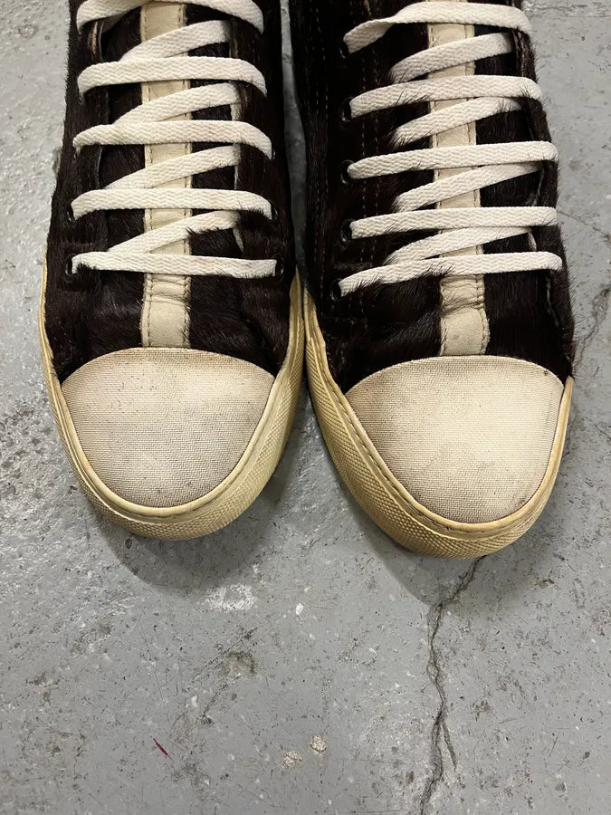 2000s Yohji Yamamoto Brown Pony Hair Leather High Shoes (43eu/us9.5) gPaaWEk 3