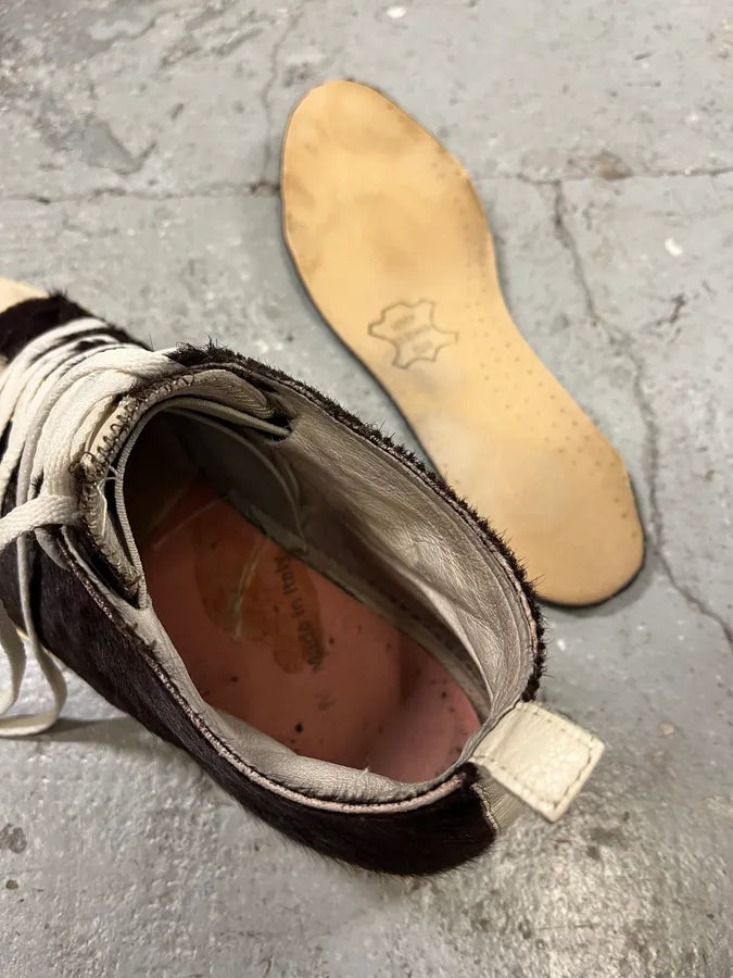 2000s Yohji Yamamoto Brown Pony Hair Leather High Shoes (43eu/us9.5) gPaaWEk 7