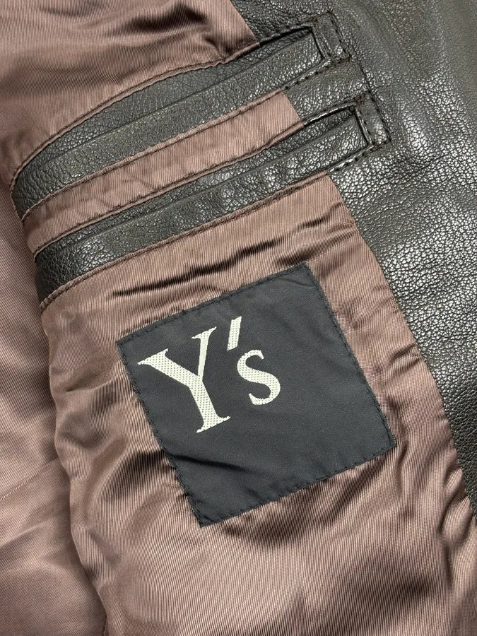 1990s Yohji Yamamoto Dark Brown Perfecto Leather Jacket VescDEf 10