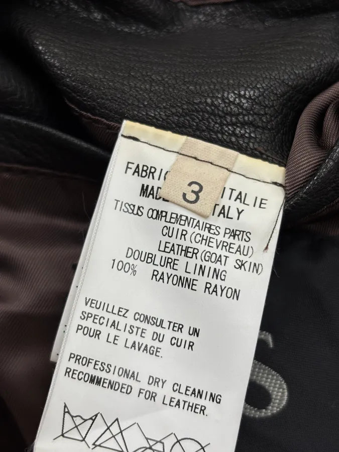 1990s Yohji Yamamoto Dark Brown Perfecto Leather Jacket VescDEf 11