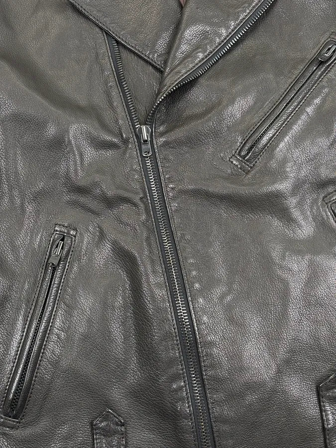 1990s Yohji Yamamoto Dark Brown Perfecto Leather Jacket VescDEf 7