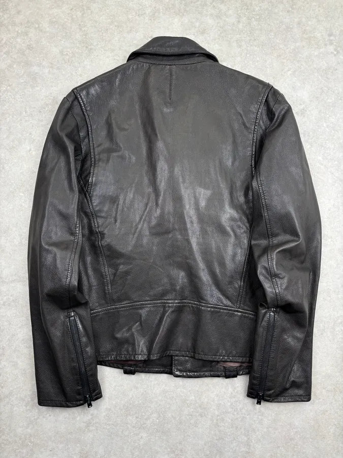 1990s Yohji Yamamoto Dark Brown Perfecto Leather Jacket VescDEf 4