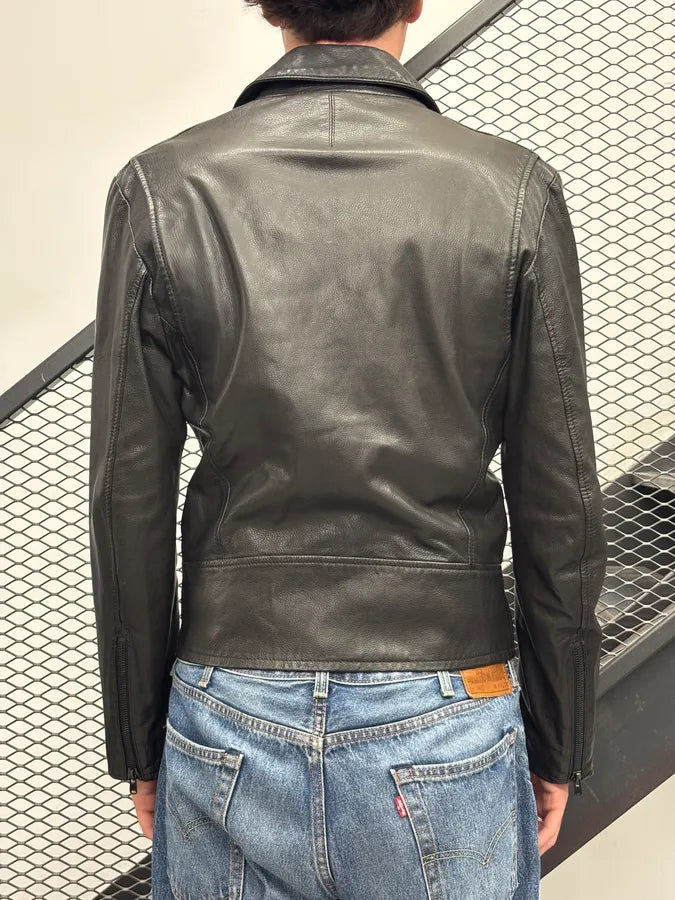 1990s Yohji Yamamoto Dark Brown Perfecto Leather Jacket VescDEf 1