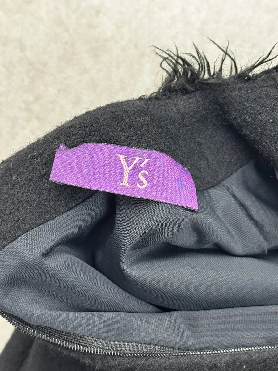 2000s Yohji Yamamoto Sample Black Hybrid Faux Fur Mohair Tank Top qGVFVXp 9