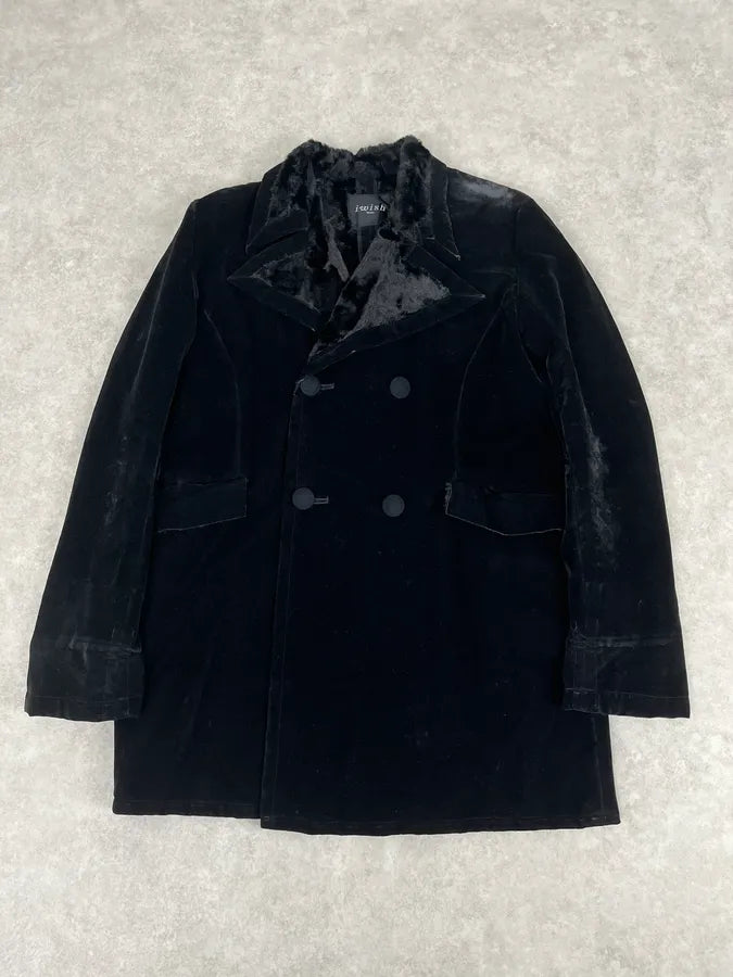 2000s Yohji Yamamoto Y’s Black Faux Suede Double Breasted Jacket XZptIXt 0