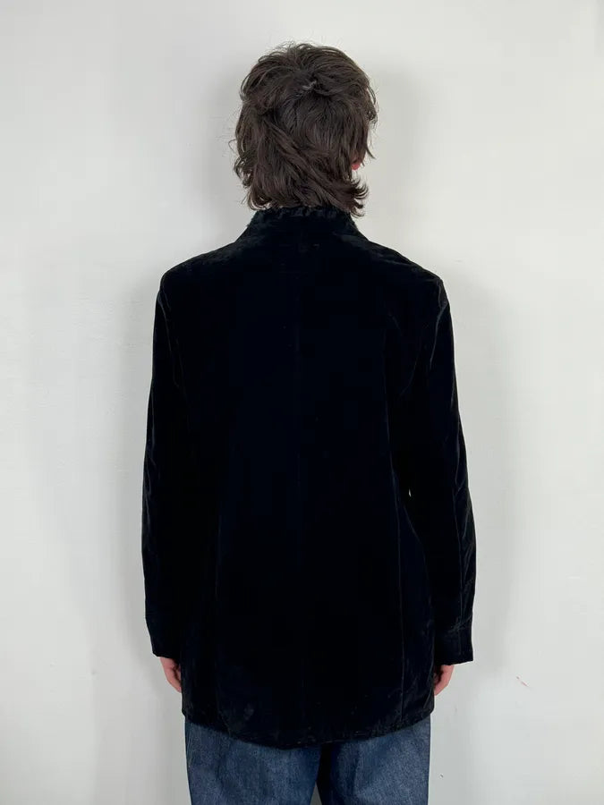 2000s Yohji Yamamoto Y’s Black Faux Suede Double Breasted Jacket XZptIXt 2