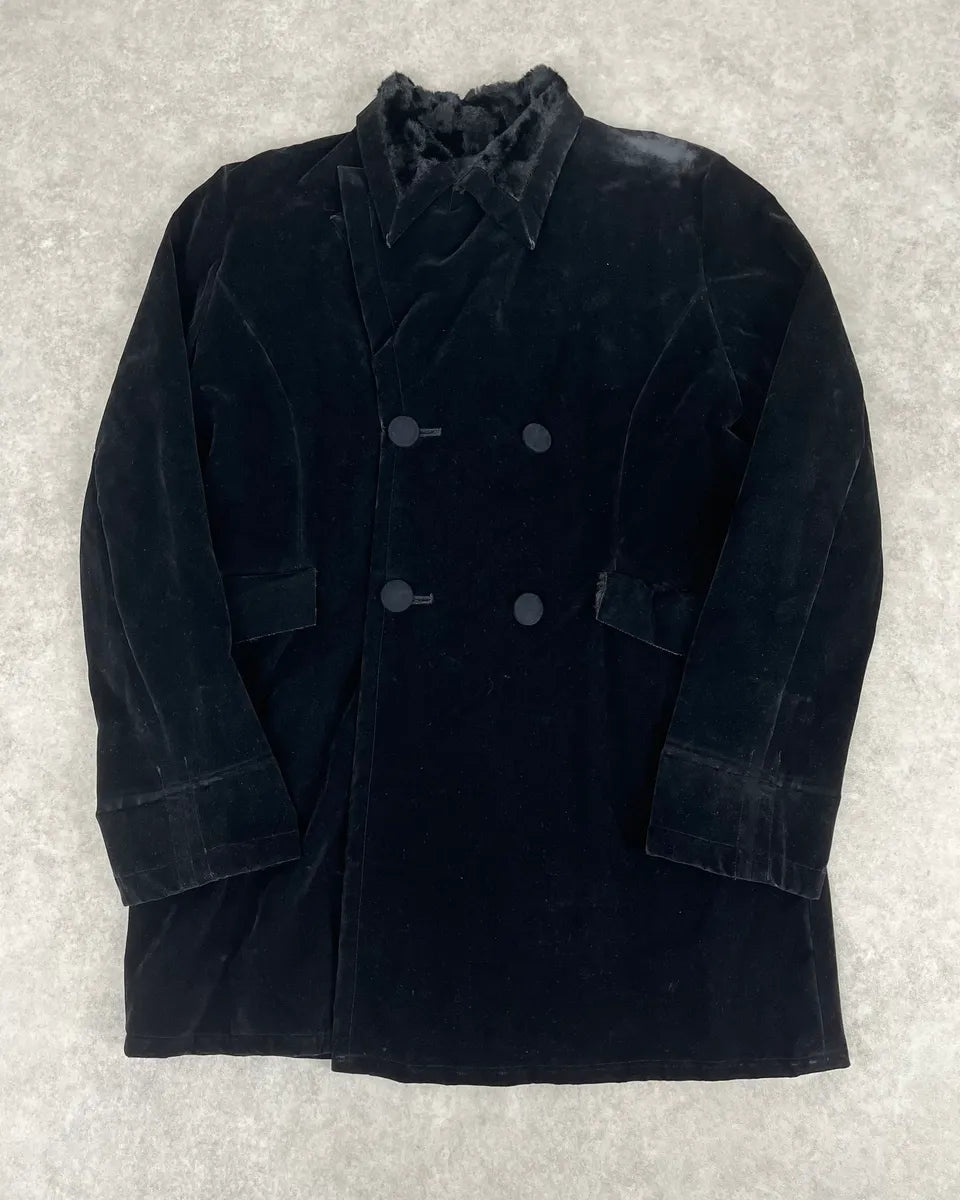 2000s Yohji Yamamoto Y’s Black Faux Suede Double Breasted Jacket XZptIXt 4