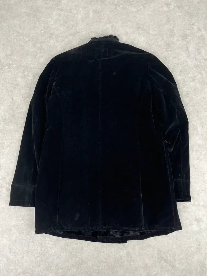 2000s Yohji Yamamoto Y’s Black Faux Suede Double Breasted Jacket XZptIXt 5
