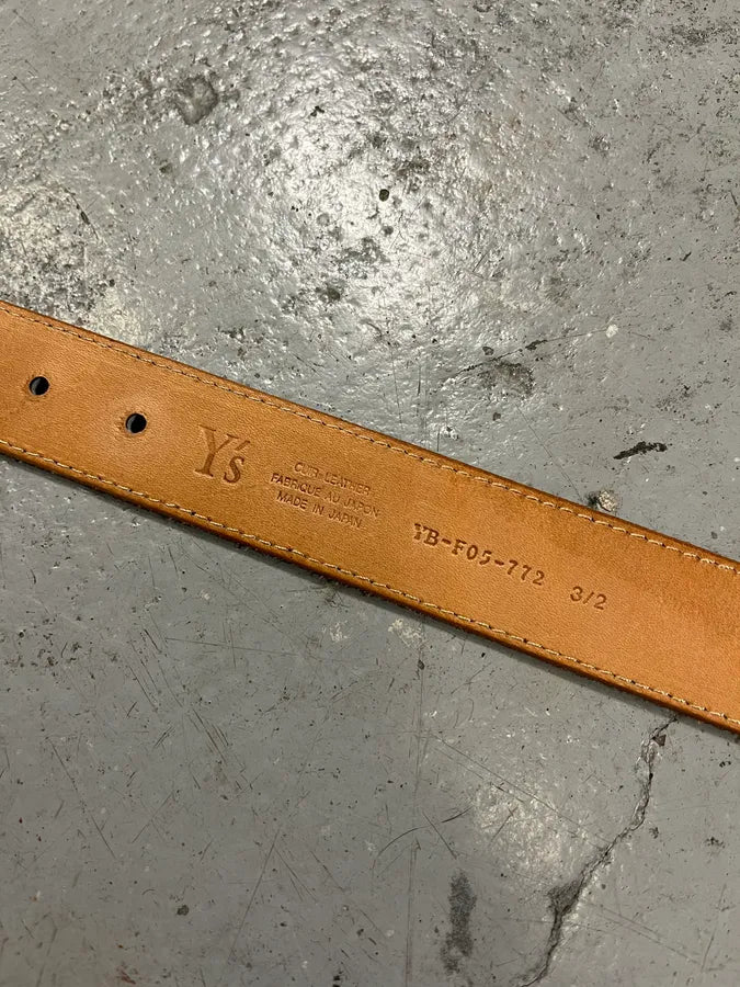 2000s Yohji Yamamoto Y’s Burgundy Patina Leather Belt FJGHxnW 8