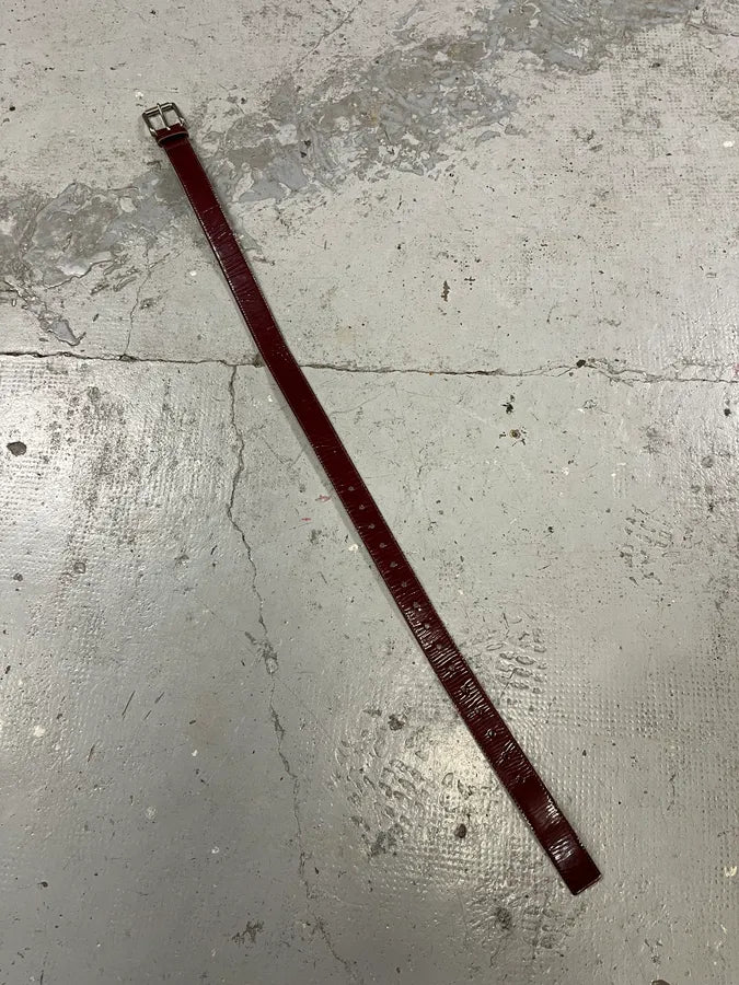 2000s Yohji Yamamoto Y’s Burgundy Patina Leather Belt FJGHxnW 9