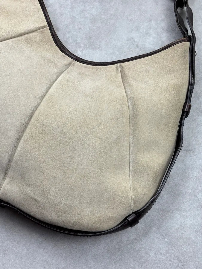 AW2002 Yves Saint Laurent Beige Leather Mombasa Horn Handle Bag oSxfydU 4