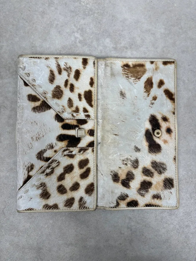 2000s Yves Saint Laurent White Ponyhair Leather Wallet BTphBzI 4
