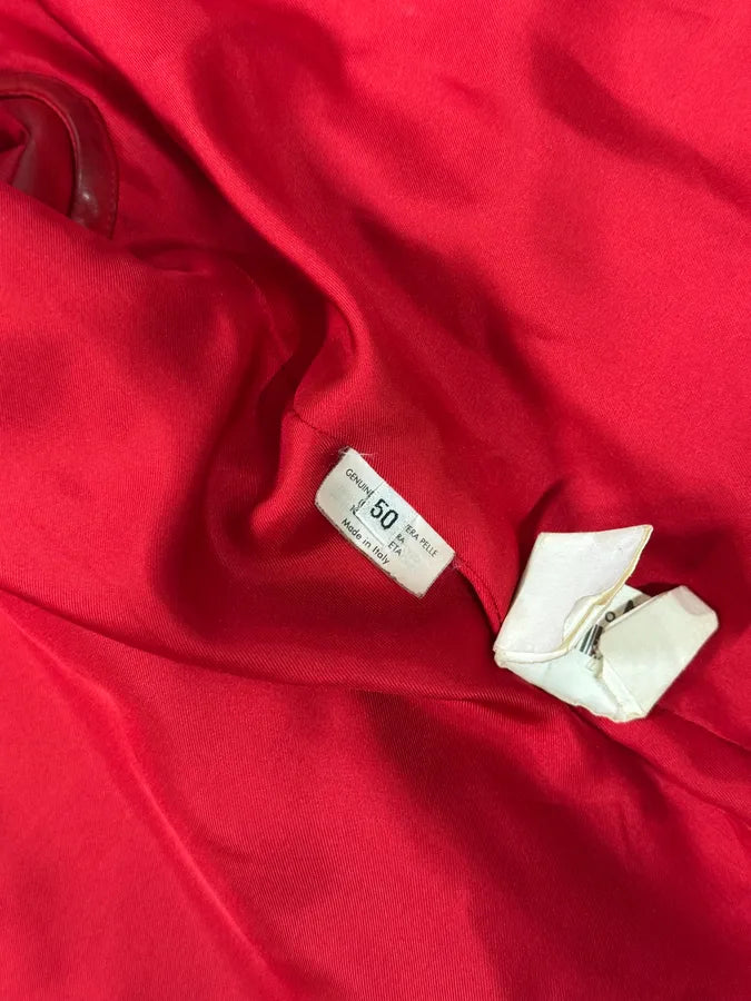 AW2003 Yves Saint Laurent Biker Faded Red Leather Jacket jpsdTIp 13