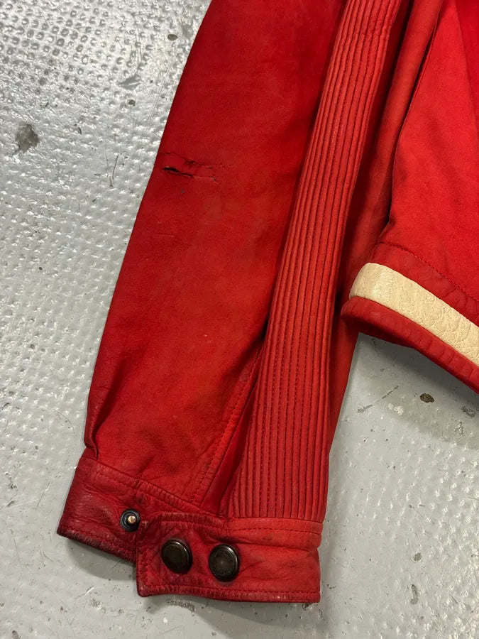 AW2003 Yves Saint Laurent Biker Faded Red Leather Jacket jpsdTIp 7