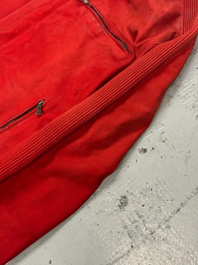 2000s Yves Saint Laurent Biker Faded Red Leather Jacket jpsdTIp 7