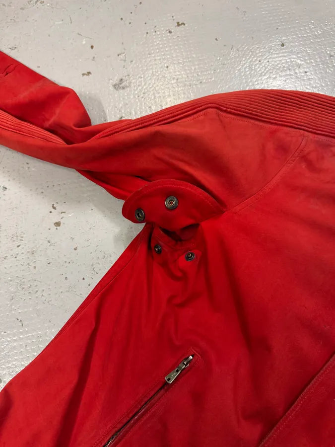 2000s Yves Saint Laurent Biker Faded Red Leather Jacket jpsdTIp 9