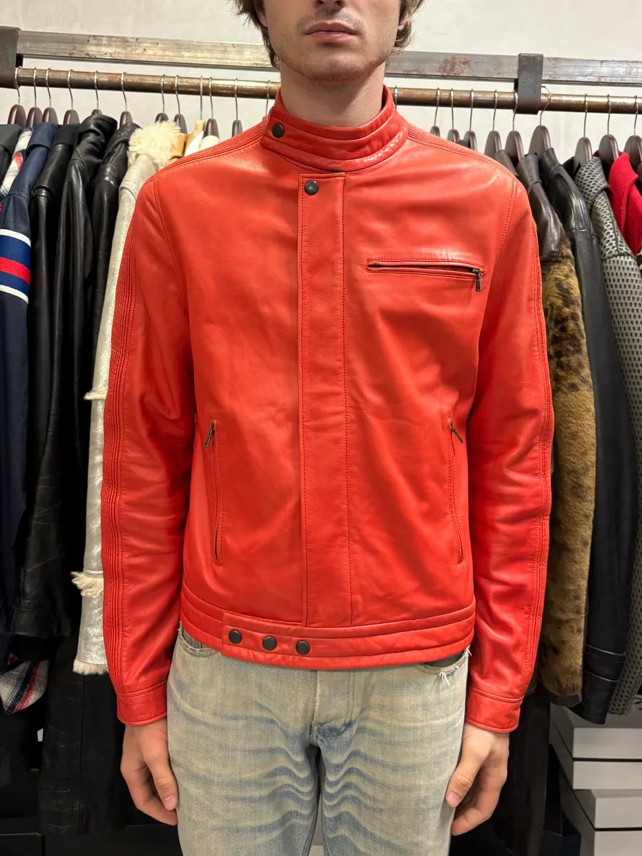 2000s Yves Saint Laurent Biker Red Leather Jacket by Tom Ford tkZDroE 0