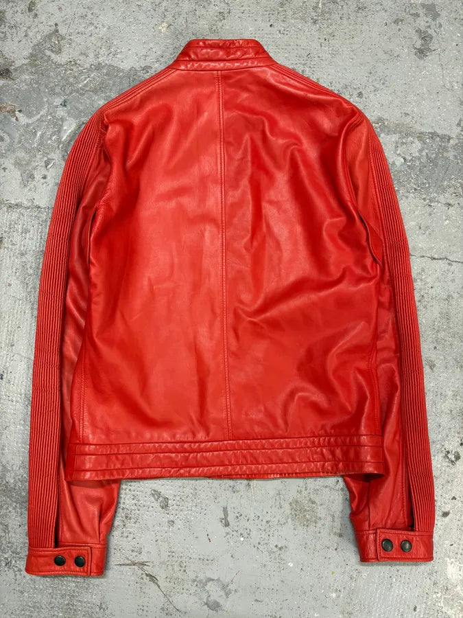 2000s Yves Saint Laurent Biker Red Leather Jacket by Tom Ford tkZDroE 2