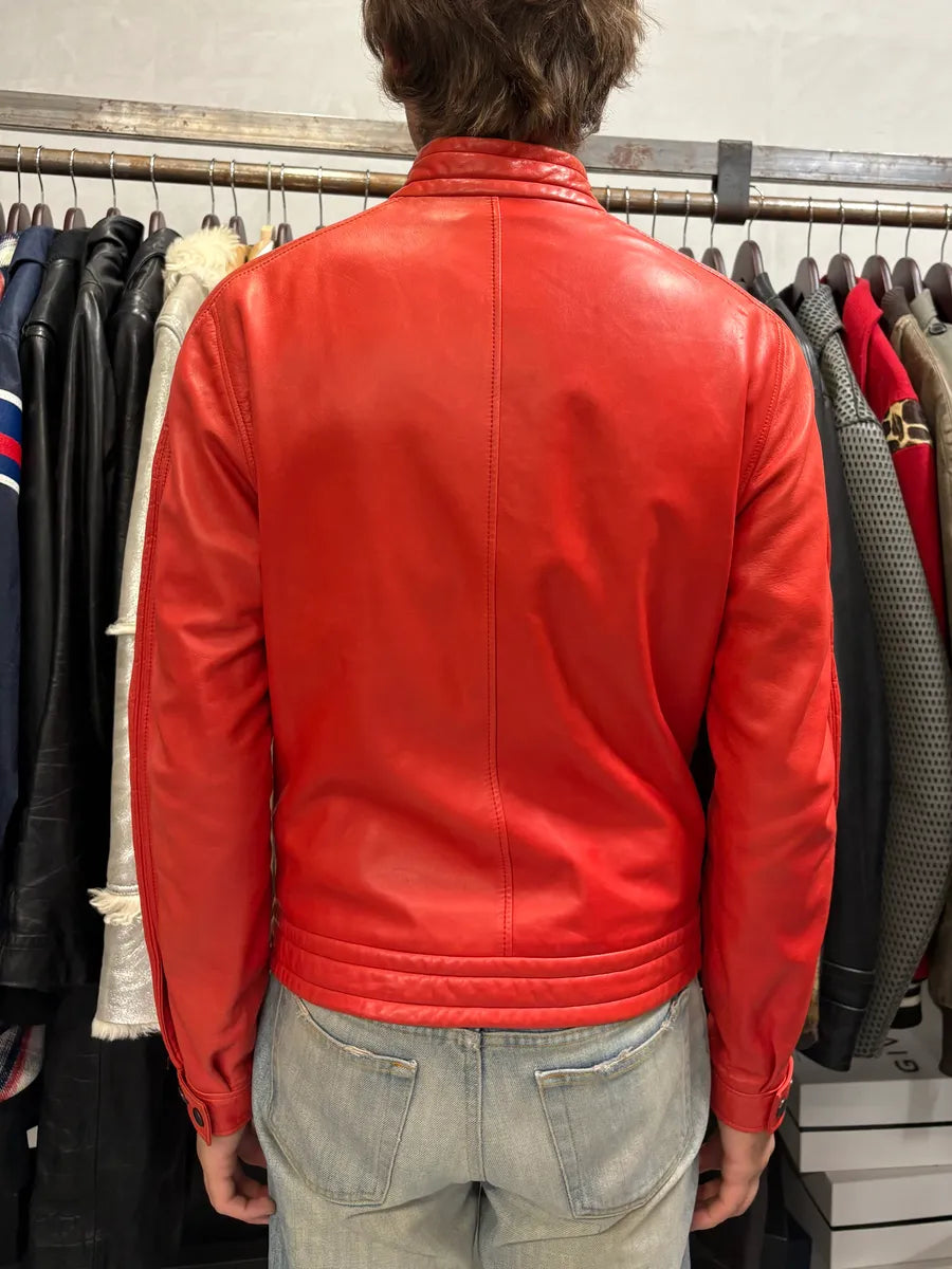 2000s Yves Saint Laurent Biker Red Leather Jacket by Tom Ford tkZDroE 4