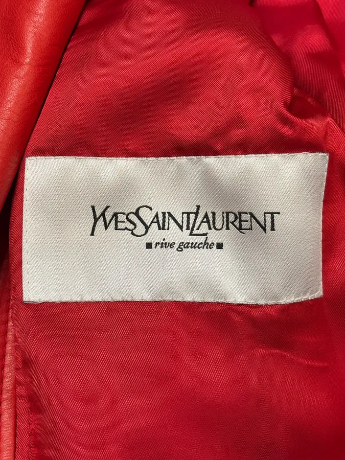2000s Yves Saint Laurent Biker Red Leather Jacket by Tom Ford tkZDroE 8