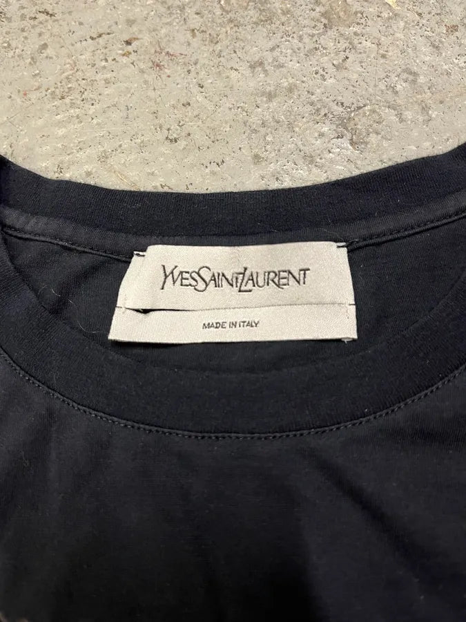 2000s Yves Saint Laurent Bird Gradient Navy T-Shirt NJwfstz 6
