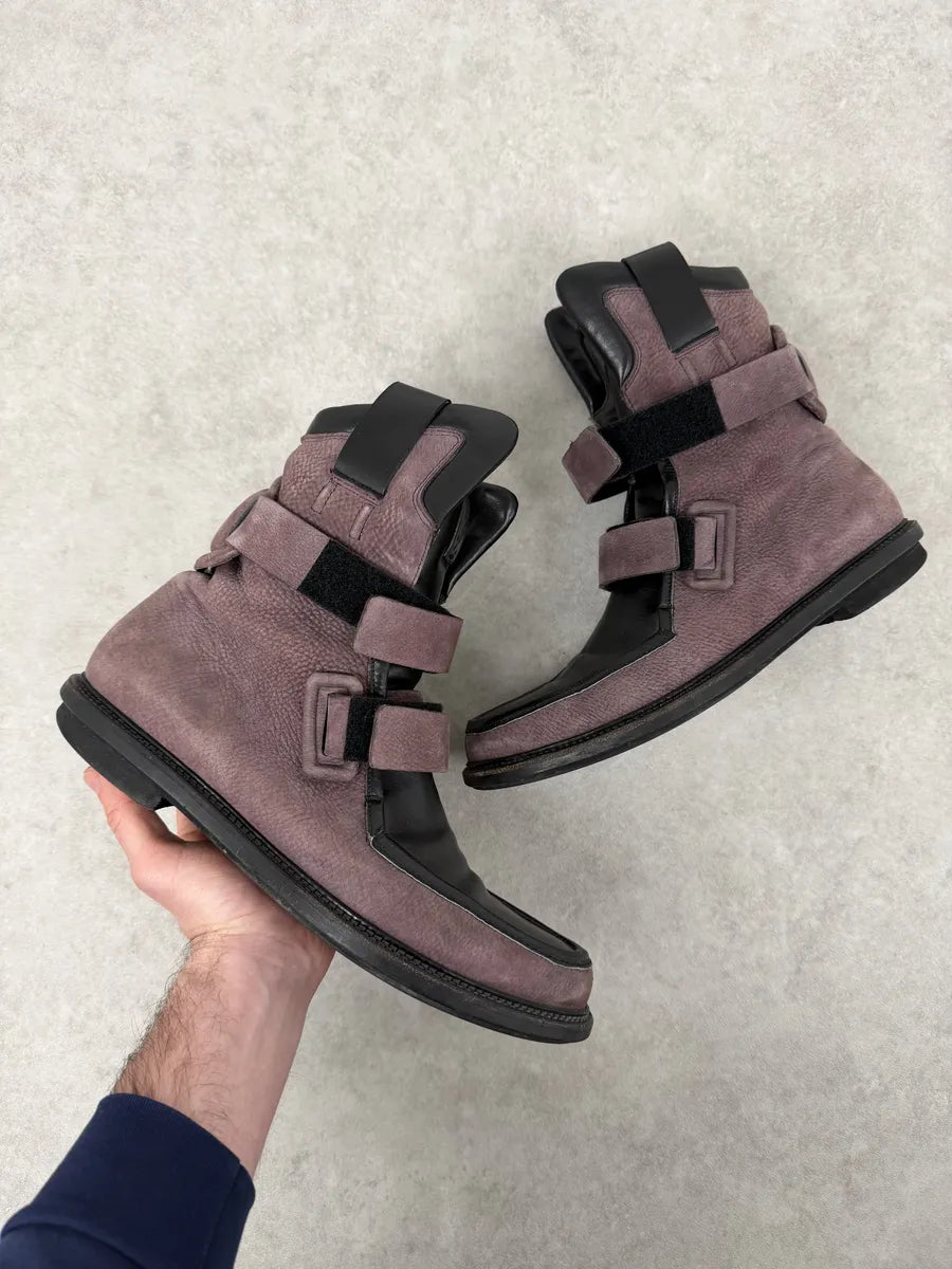 2000s Yves Saint Laurent Black & Pink Leather Boots tOMPqnz 0