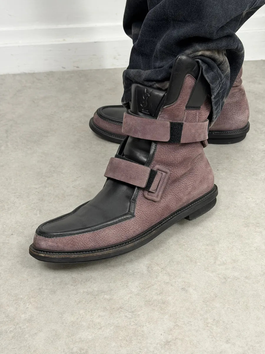 2000s Yves Saint Laurent Black & Pink Leather Boots tOMPqnz 1