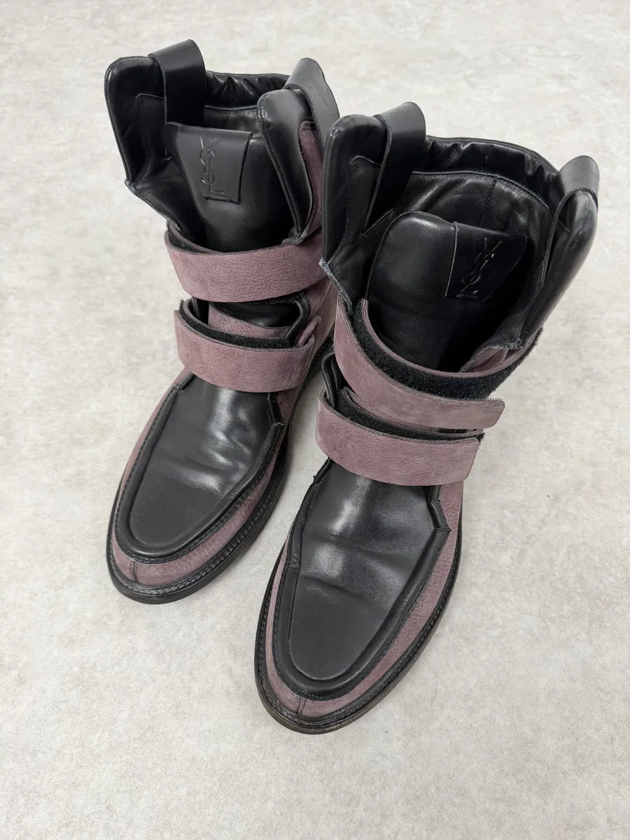 2000s Yves Saint Laurent Black & Pink Leather Boots tOMPqnz 2