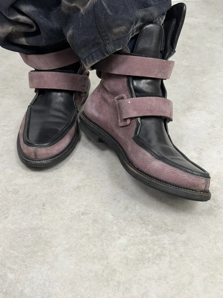 2000s Yves Saint Laurent Black & Pink Leather Boots tOMPqnz 3
