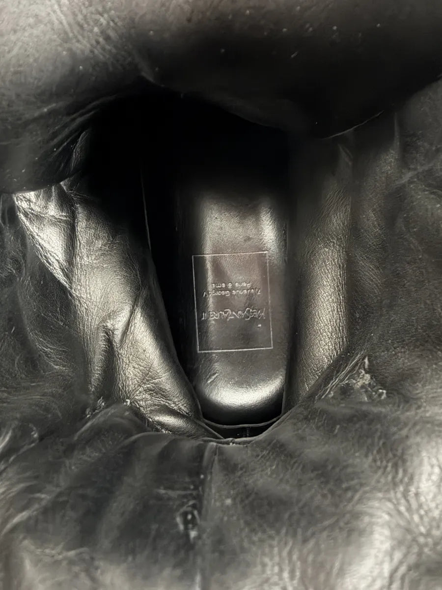 2000s Yves Saint Laurent Black & Pink Leather Boots tOMPqnz 6