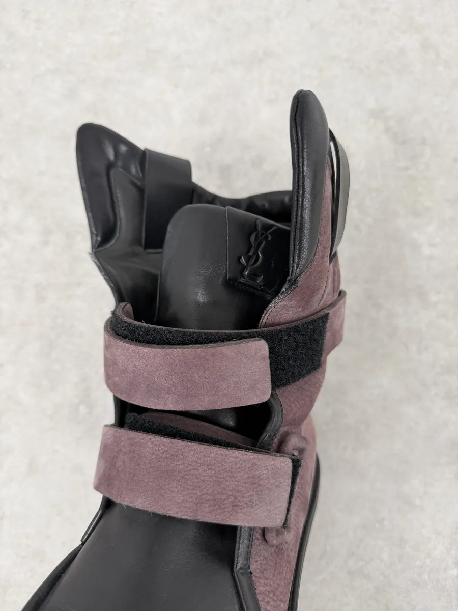 2000s Yves Saint Laurent Black & Pink Leather Boots tOMPqnz 7
