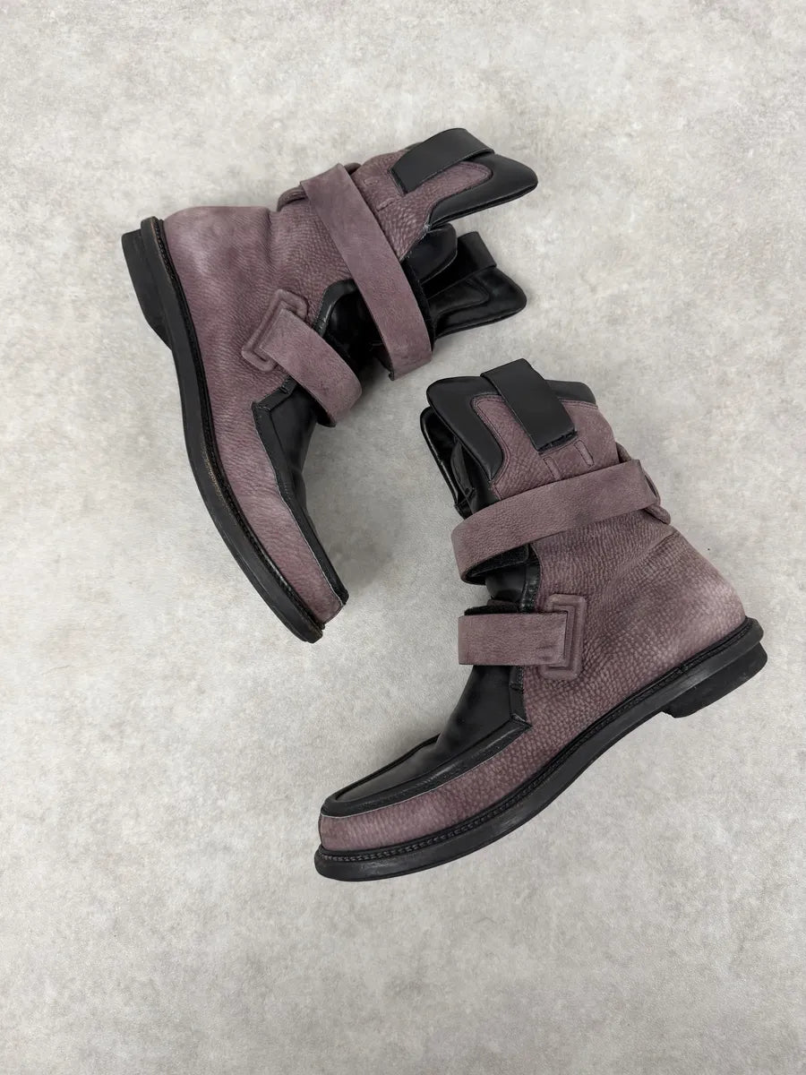 2000s Yves Saint Laurent Black & Pink Leather Boots tOMPqnz 9