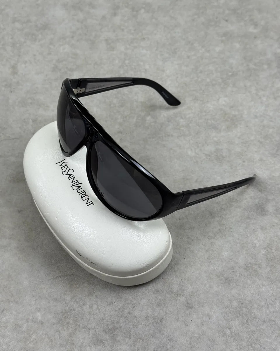 2000s Yves Saint Laurent Black Acetate Sunglasses NYWXecN 0