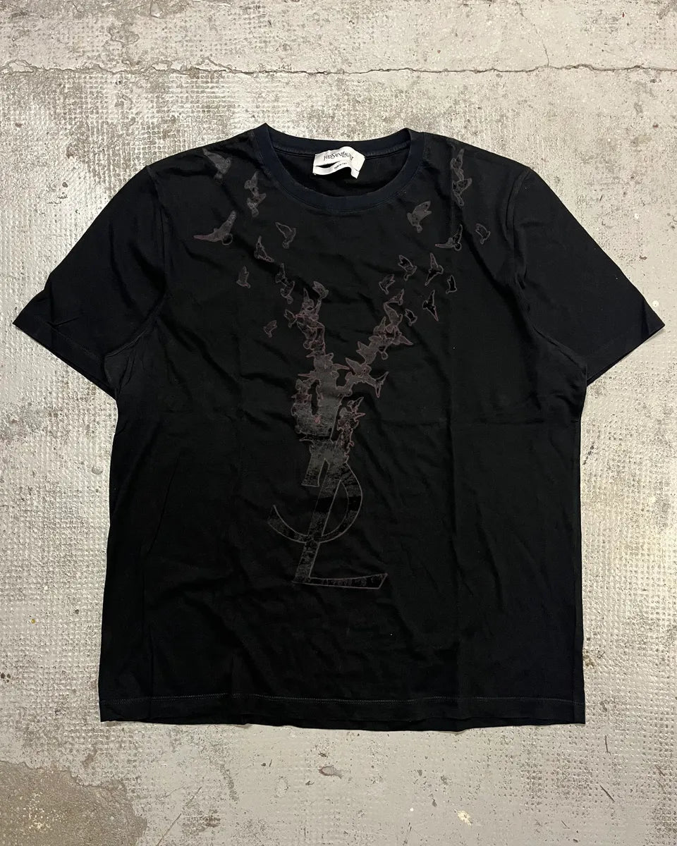2000s Yves Saint Laurent Black Bat T-Shirt HiTPeOk 0